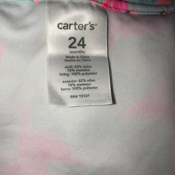Carter’s Flamingo Print Girl Swimsuit.  Size 24 months. - Picture 5 of 6